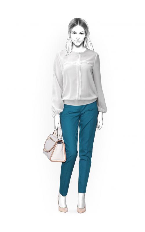 4448 · Блузка с поясом на резинке — Фото